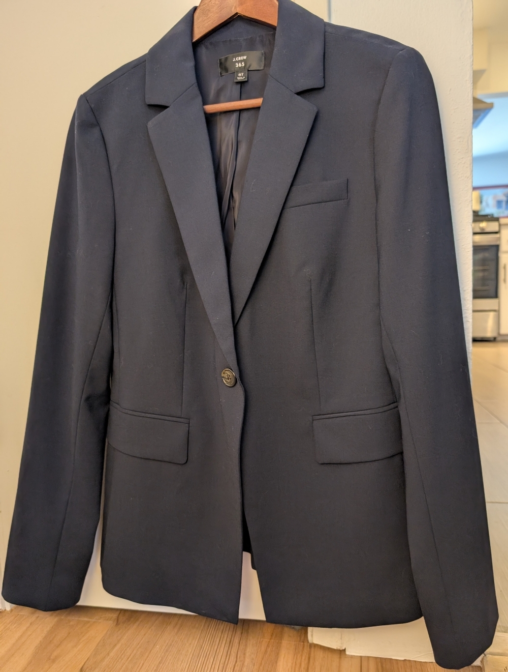 J. Crew Tall Slim Single-Button Blazer In Navy Everyday Wool, 6T (Tall) - Picture 6 of 11